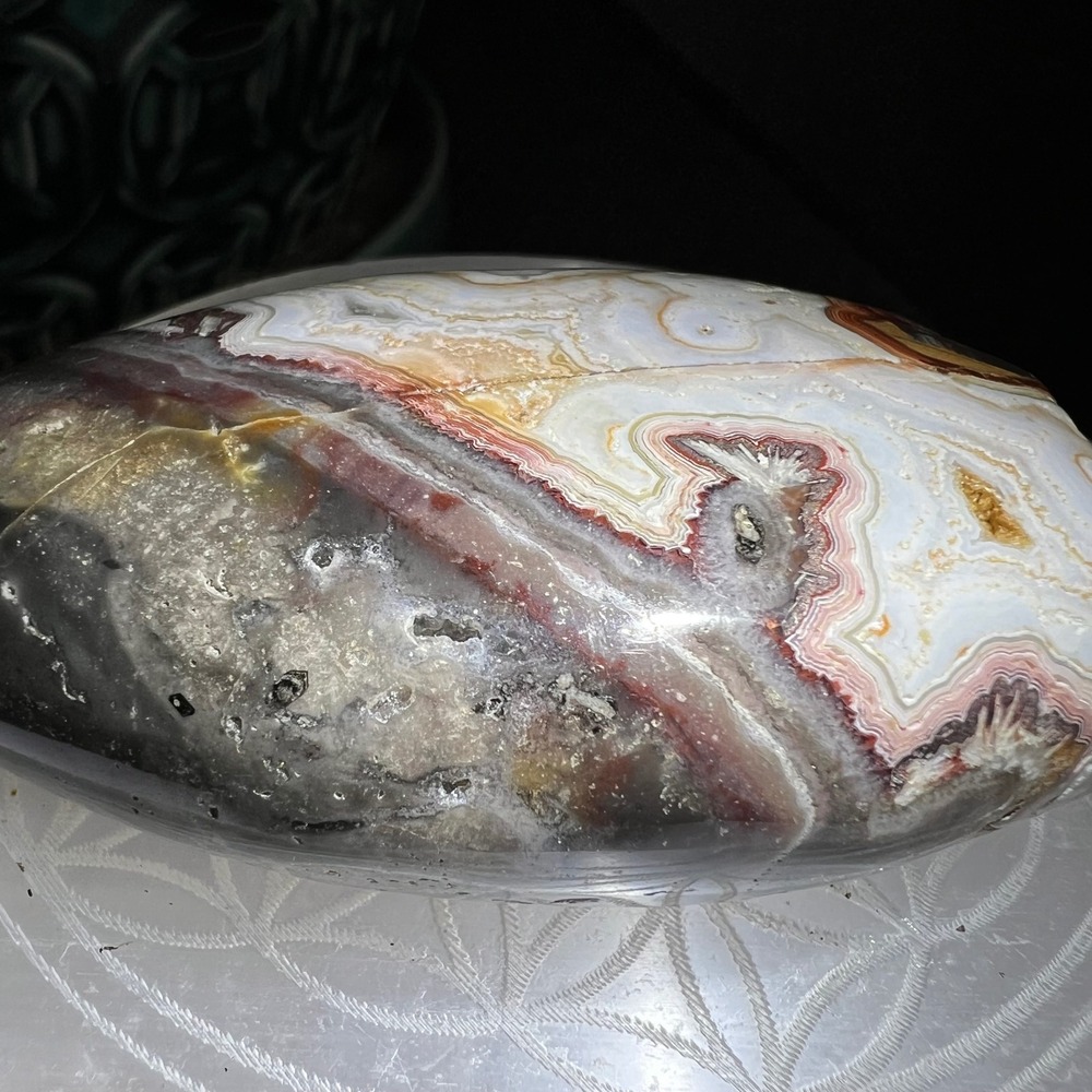 Mexican Crazy Lace Agate Teardrop Druzy Healing Crystal Stone Decor Meditation - Picture 9 of 13
